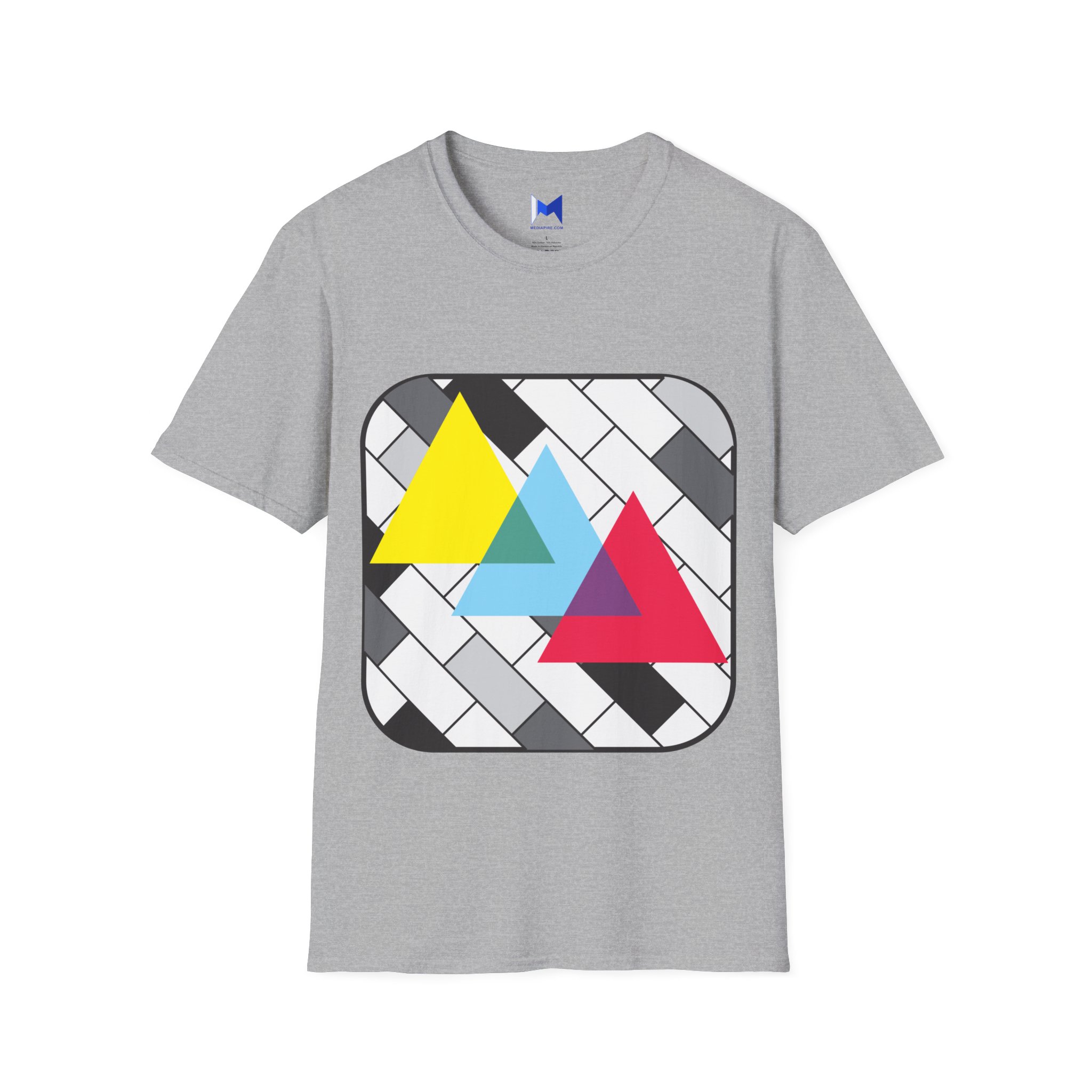 Geometric Shapes - A Classic design featuring geometeric shapes and simple colors. A shirt for those who enjoy simple but stylish art. This is a design created by our in house artists.